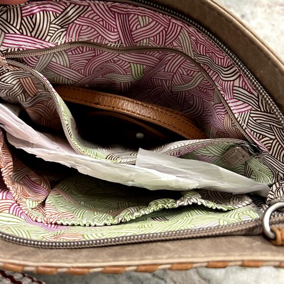 NEW The Sak Western Aztec Seed Bead Leather Crossbody Bag - Picture 3 of 5